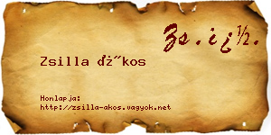 Zsilla Ákos névjegykártya